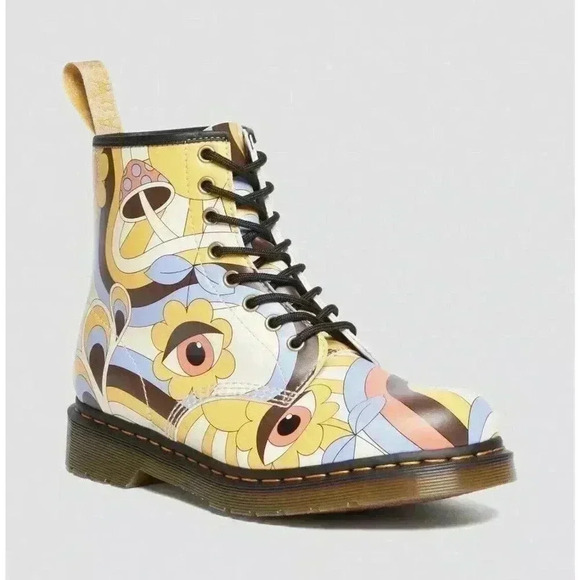 DR. MARTENS VEGAN 1460 RETRO KEMBLE LACE UP BOOTS Women’s 7 Floral Eye Mushroom - Picture 1 of 6
